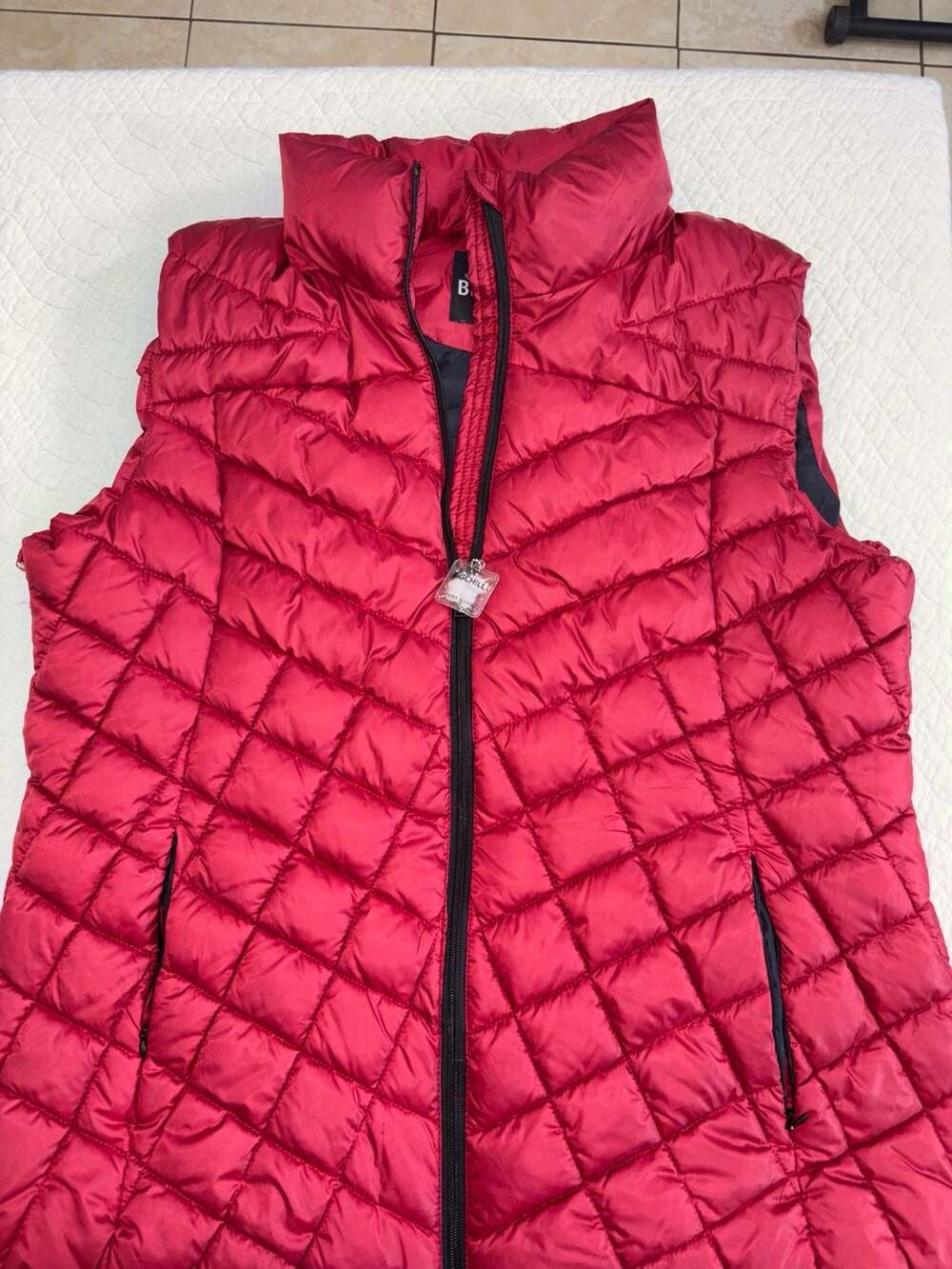 Big Chill Down Blend Quilted Puffer Vest Red Women’s 1X Full Zip Lightweight